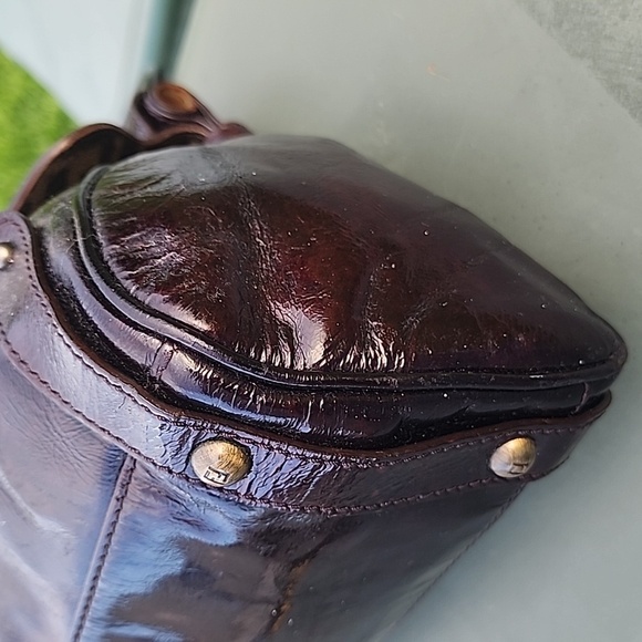 AUTHENTIC RARE FENDI Patent Leather Magic Burgundy Brown Bag - Picture 7 of 16